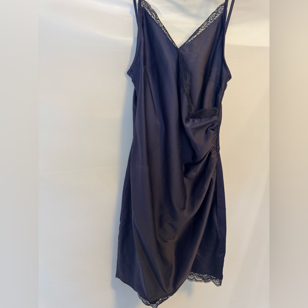 Urban outfitters size X-small navy blue slip dress with lace detail